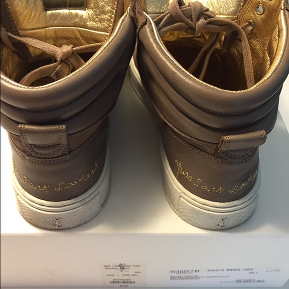 YSL sneakers beige sneakers high top size 38.5 - Picture 3 of 4